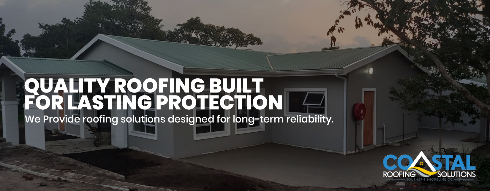 Completed residential home with professionally installed green Colorplus® roof sheeting by Coastal Roofing Solutions in KwaZulu-Natal, South Africa.